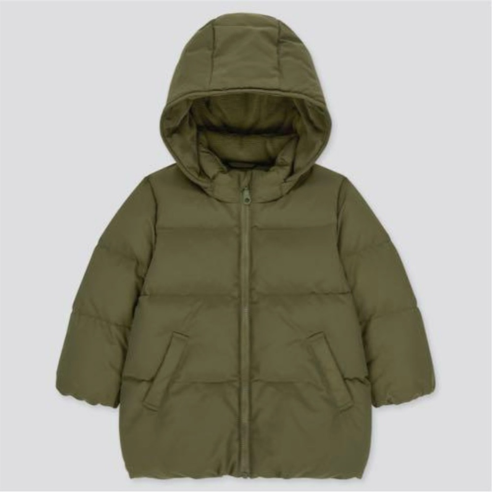 Uniqlo Olive Green Hooded Puffer baby Jacket